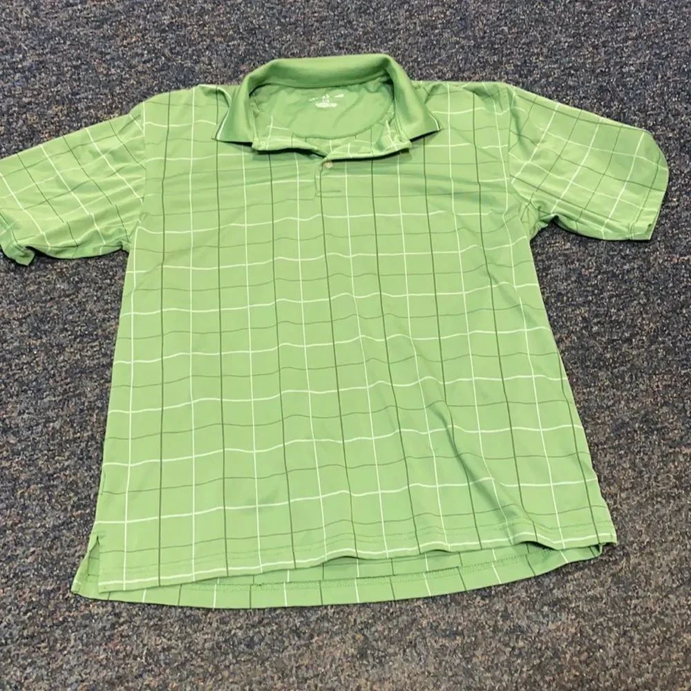 Grand Slam Green Stripped Golf Polo shirt sz. L